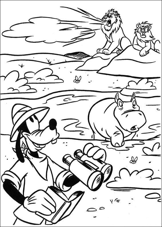 Kids-n-fun.com | Coloring page Mickey on safari Mickey on safari